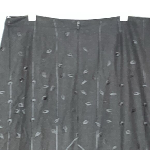 Talbots Womens Skirt 14 Black Wool Maxi Embroidered Lined Gothic Cottagecore - Picture 10 of 12